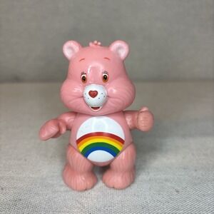 2003 Playmates Care Bear 3" Cheer Bear Posable Figure Rainbow Pink Vintage Retro